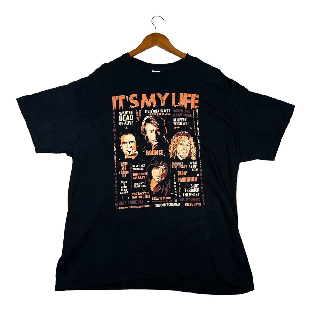 Bon Jovi Tour Its My Life T Shirt Vintage Band 90s Rock Tour sz XL